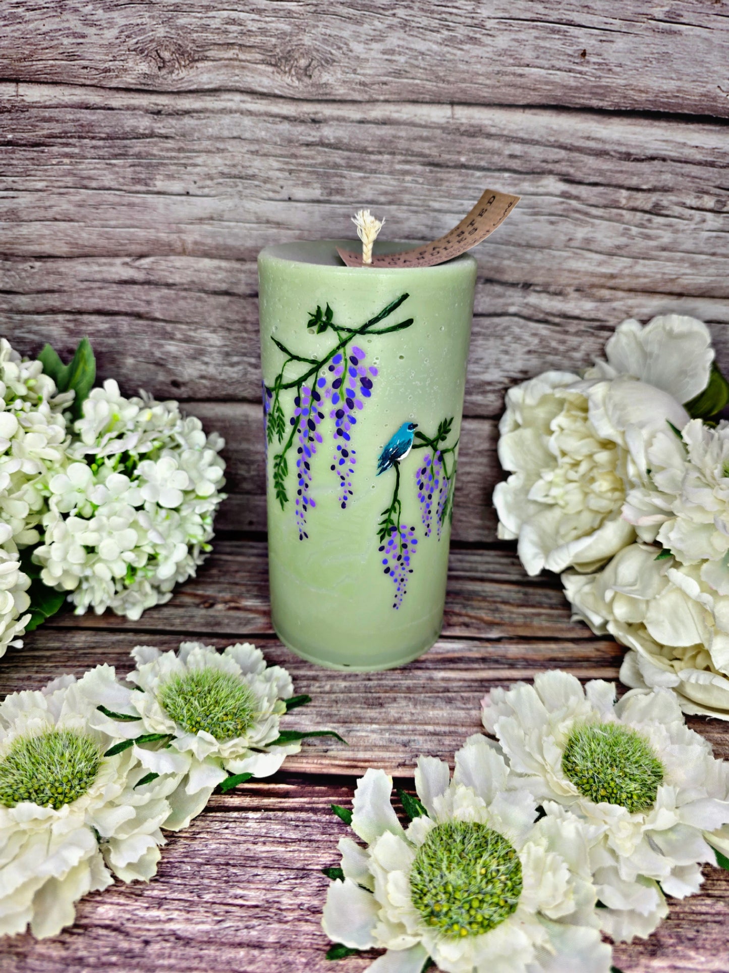 Wysteria Hand Painted Candle