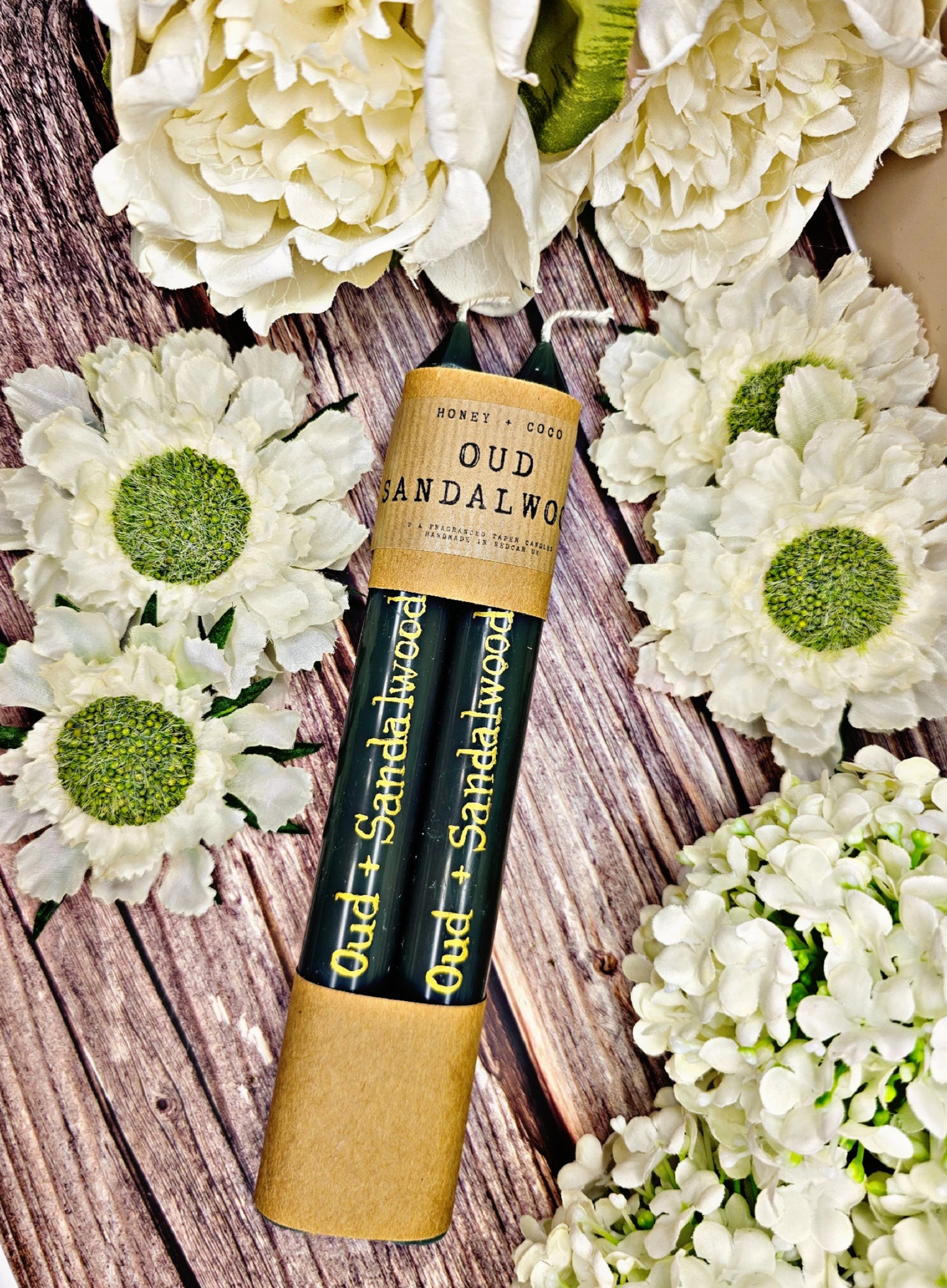 Oud + Sandalwood Taper Candles