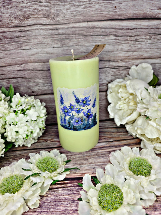 Meadow Hand Painted Candle