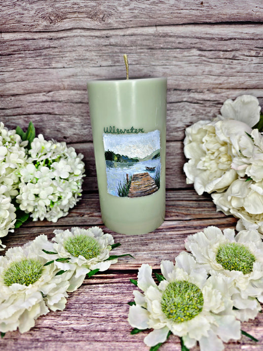 Ullswater Hand Painted Candle