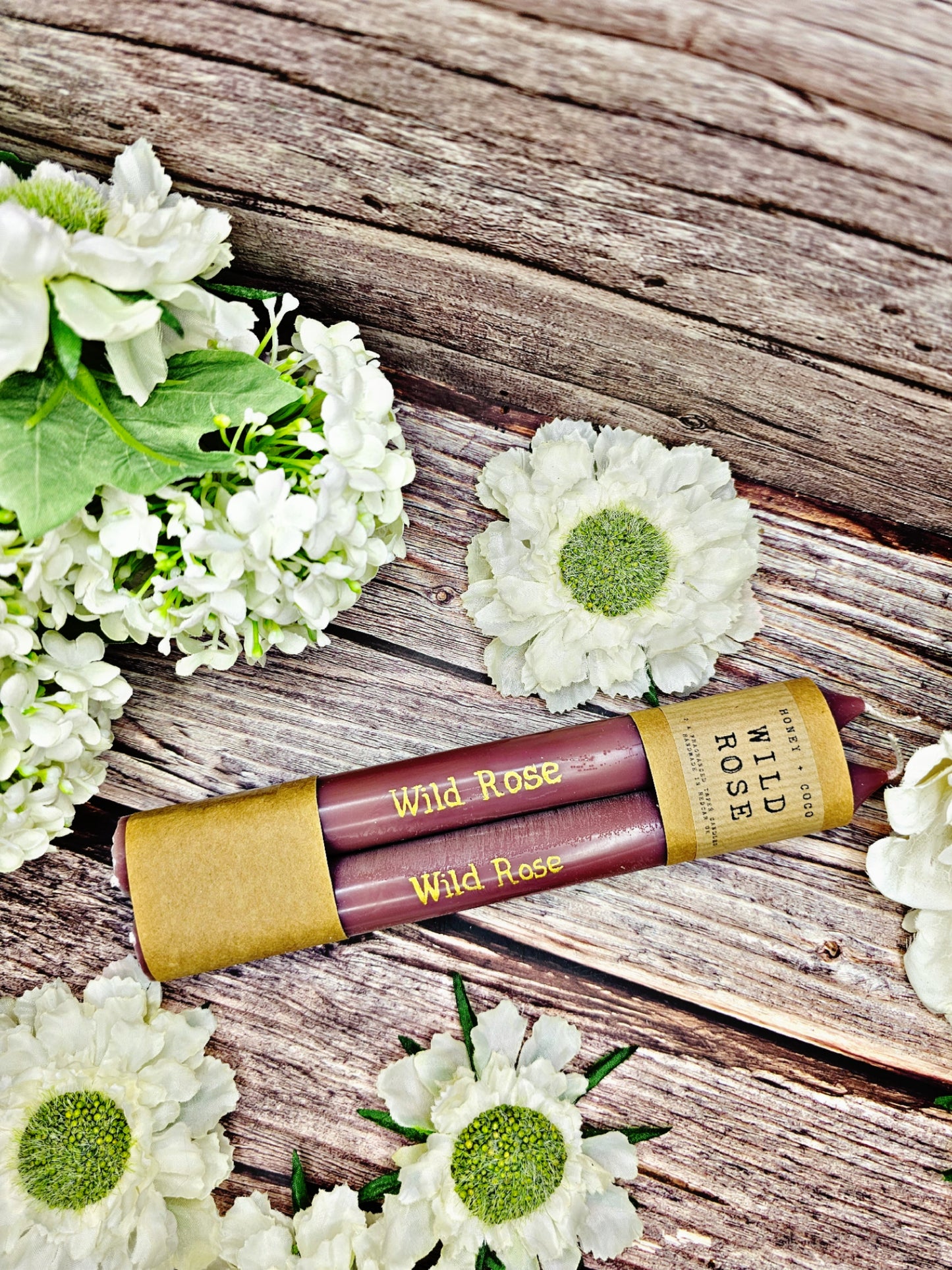 Wild Rose Taper Candles